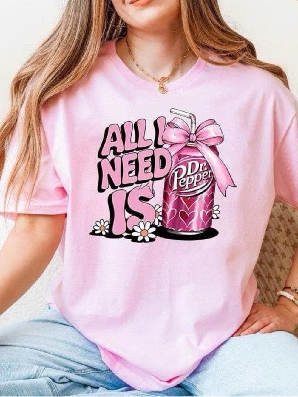Pink 'All I Need Is ' Graphic Tee